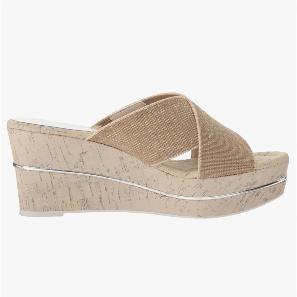 Donald J. Pliner Women's Dani2 Platform Sandal Size 8.5 Tan/Neutral - Picture 1 of 7